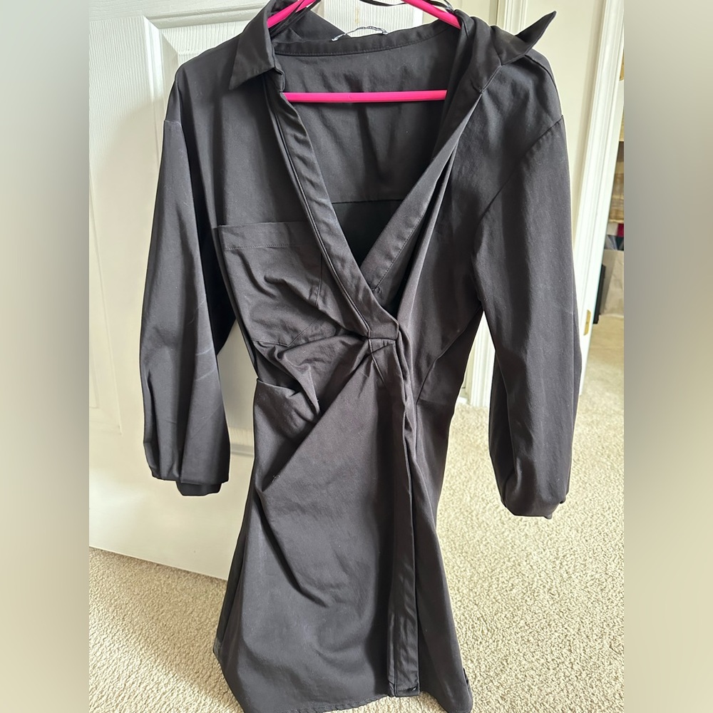 Zara basics black mini dress